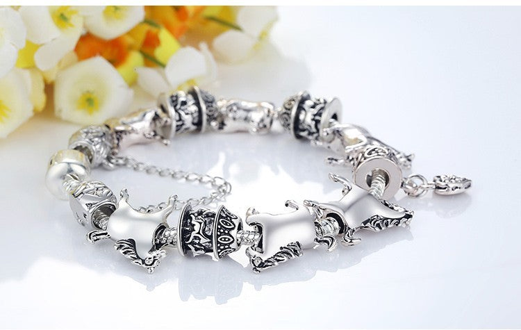 DIY Original Silver Bead Bracelet For Ladies null