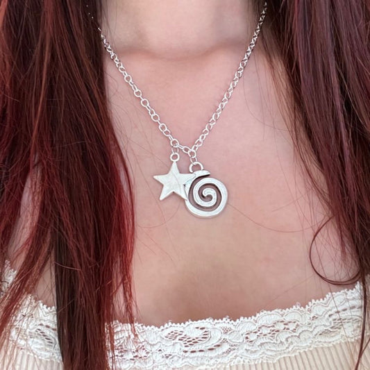 Spiral Symbol Pendant Necklace Vintage Lady Curren