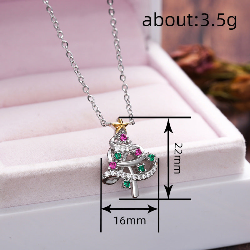 Two-tone Skirt Line Christmas Tree Necklace Curren