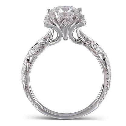 Women's Vintage Hollowed-out Moissanite Diamond Ring Curren