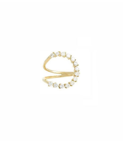 Gradient Crescent Pearl Ring Curren