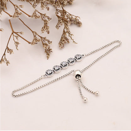 Round zircon silver bracelet Curren