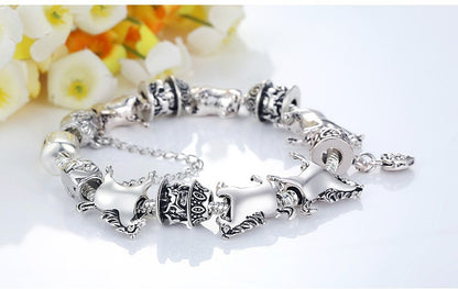 DIY Original Silver Bead Bracelet For Ladies null