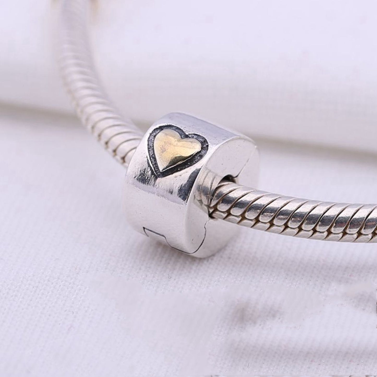 925 silver bracelet heart-shaped color separation buckle null