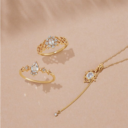 S925 Gold Plated Moonstone Thin Ring Women's Ring Curren