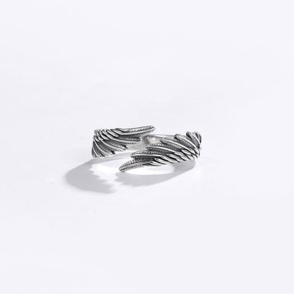 Angel Wings 999 Pure Silver Ring Sterling Silver Couple Ring Curren