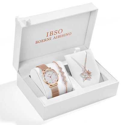 Temperament Wild Five-pointed Star Necklace Bracelet Ladies Digital Watch Curren