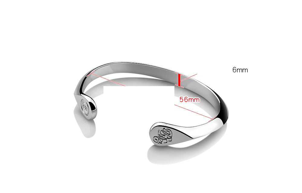 925 Sterling Silver Bracelet Male And Female Students Japanese And Korean Version Of Card SeriesBracelet Simple Edge Silver Bracelet Gift Curren