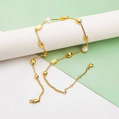 Personality Retro Brass Gold-plated Collarbone Necklace Curren