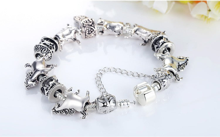 DIY Original Silver Bead Bracelet For Ladies null