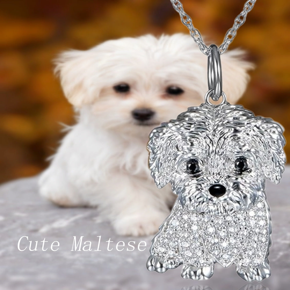 Eco-friendly Zinc Alloy Die Casting Puppy Pendant Necklace Curren