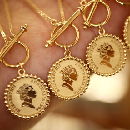 Gold Retro Round Brand Pure Jewelry Necklace Curren