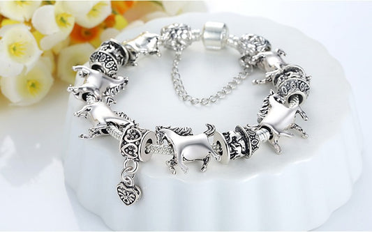 DIY Original Silver Bead Bracelet For Ladies null