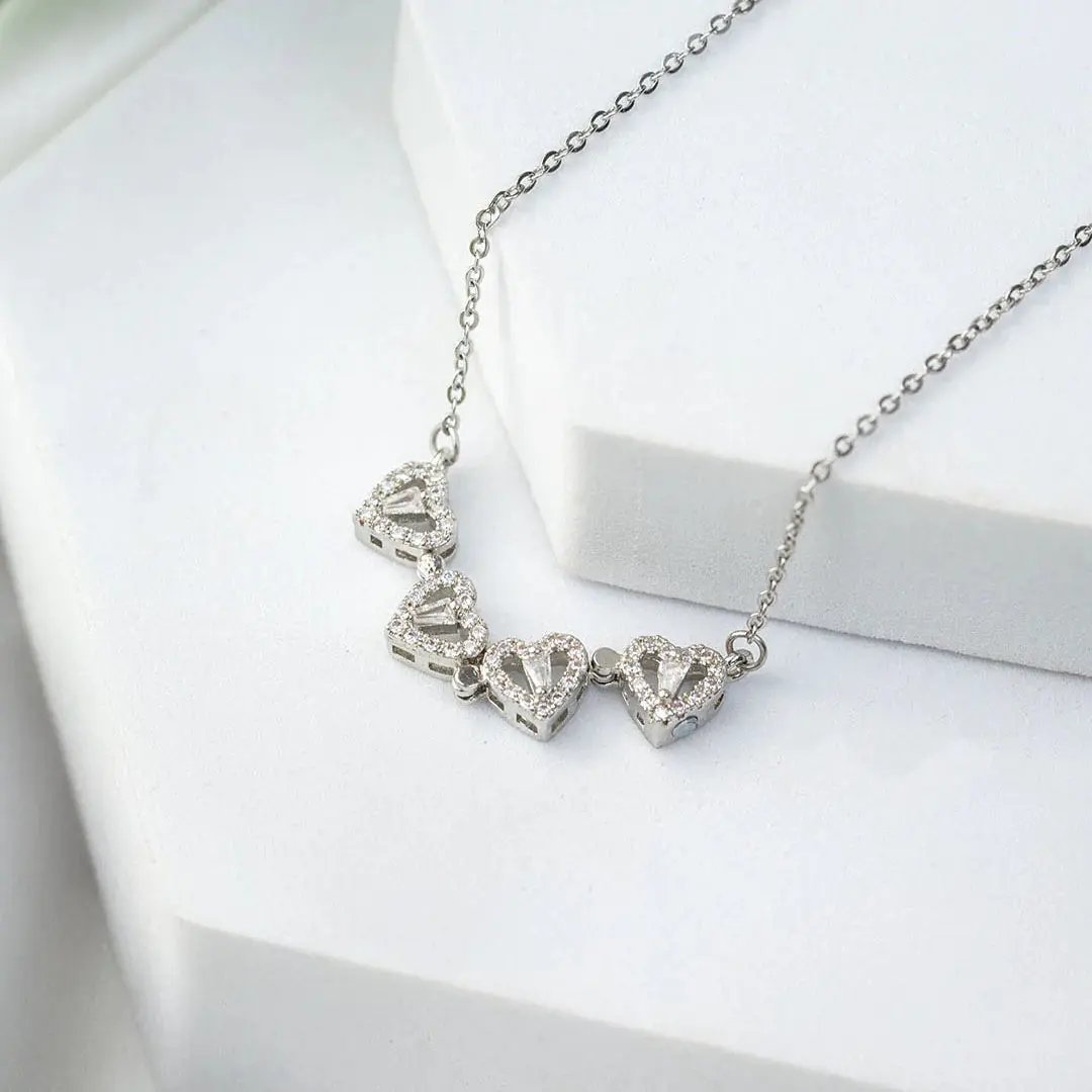 Magnetic Clover Heart Necklace