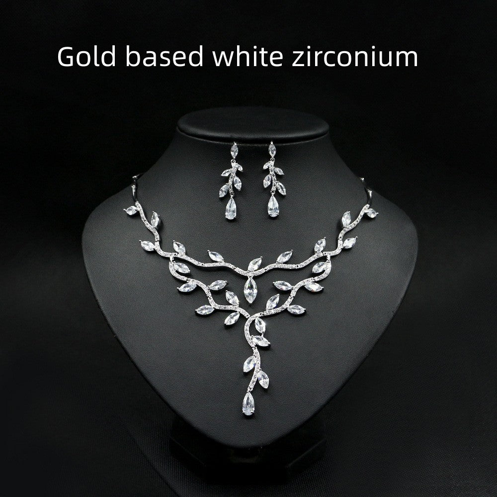 Zircon Necklace Bride Set In Europe And America Curren