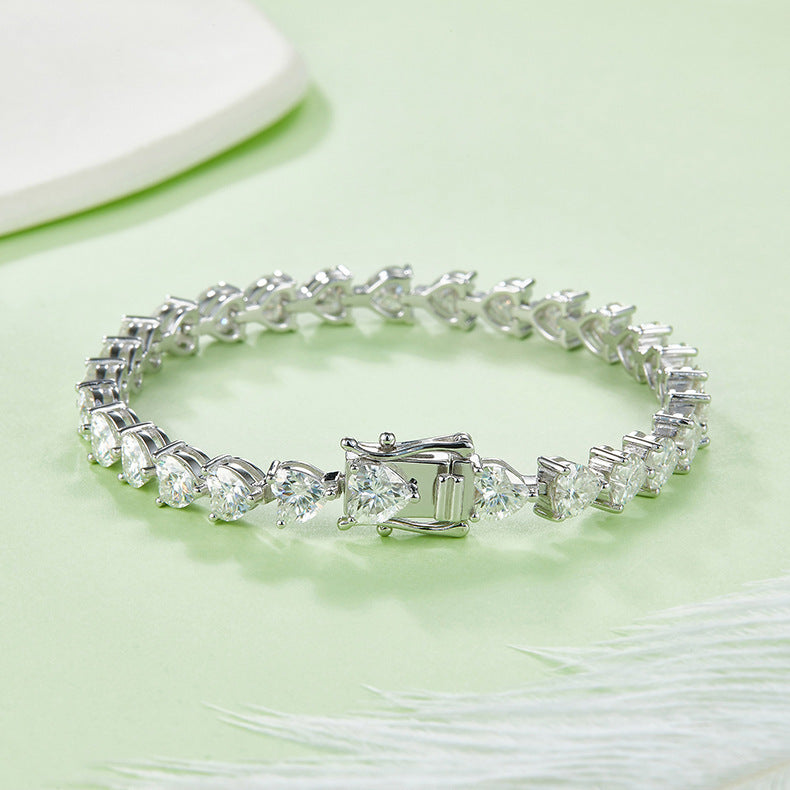S925 Silver Plating 18k Platinum Diamond Bracelet Curren