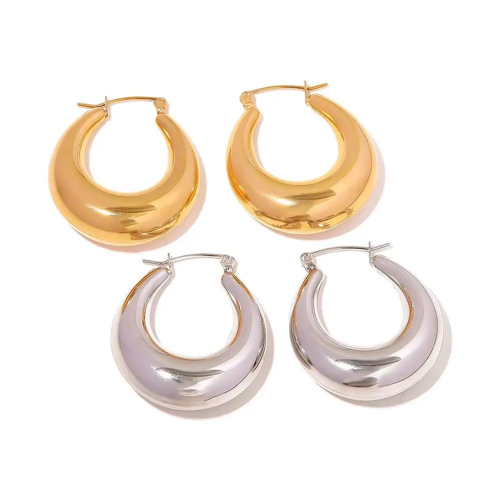 Stainless Steel Geometric Hoop Earrings