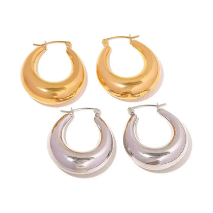 Stainless Steel Geometric Hoop Earrings