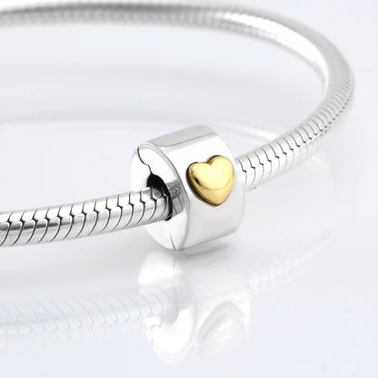 925 silver bracelet heart-shaped color separation buckle null