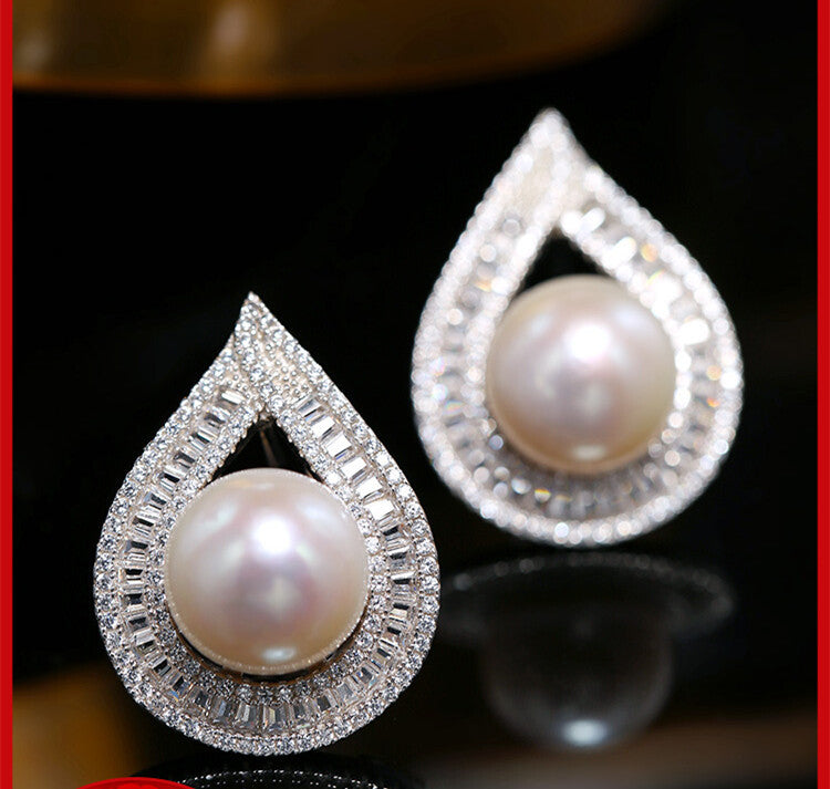 Large Grain Freshwater Pearl Stud Earrings Curren