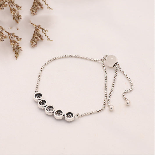 Round zircon silver bracelet Curren
