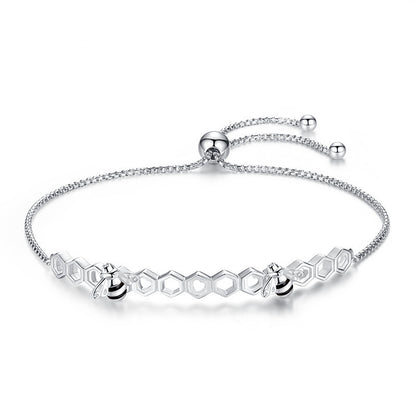 S925 Sterling Silver Hot Style Retractable Bee Bracelet Curren