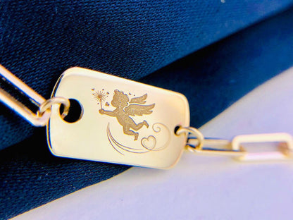 18k gold angel clavicle chain Curren