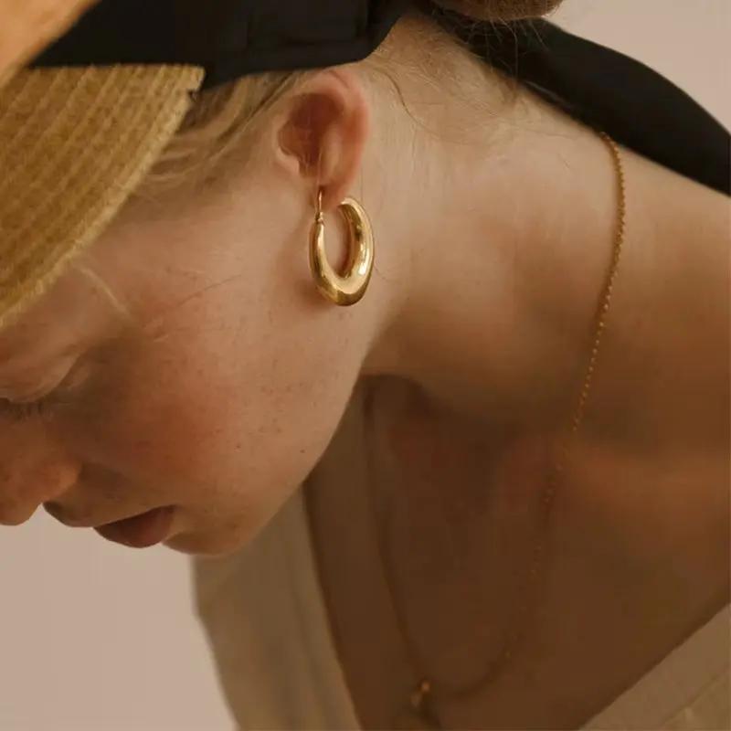 Stainless Steel Geometric Hoop Earrings