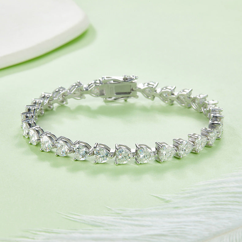 S925 Silver Plating 18k Platinum Diamond Bracelet Curren