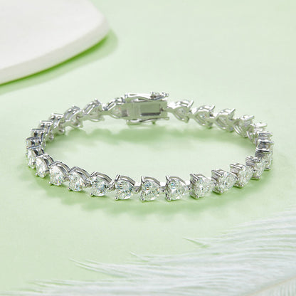 S925 Silver Plating 18k Platinum Diamond Bracelet Curren
