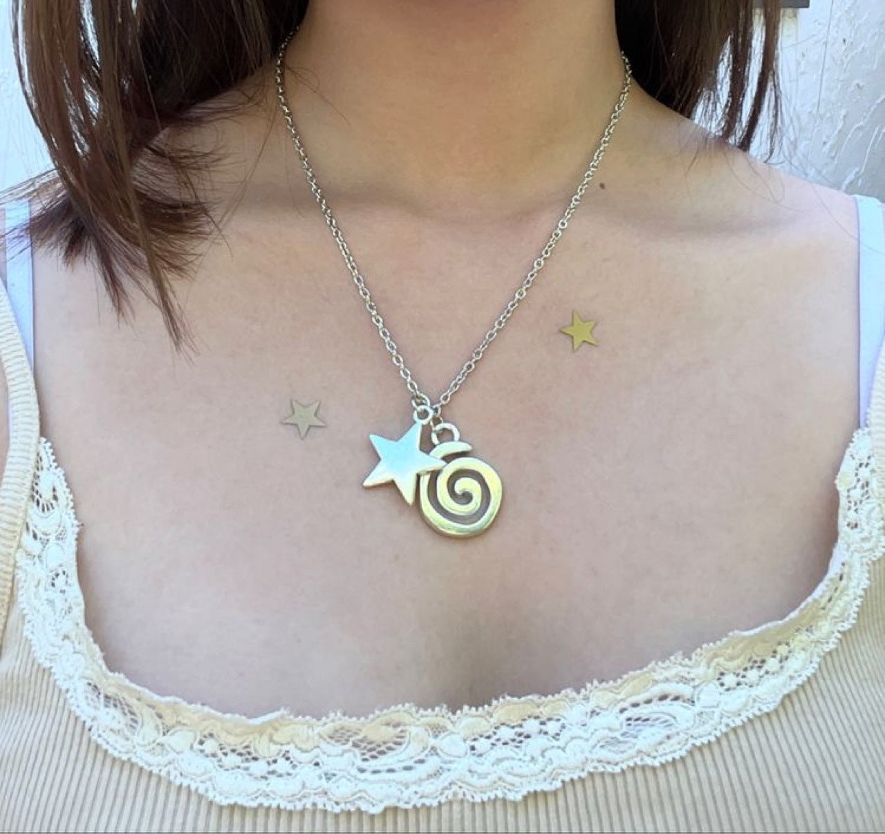 Spiral Symbol Pendant Necklace Vintage Lady Curren