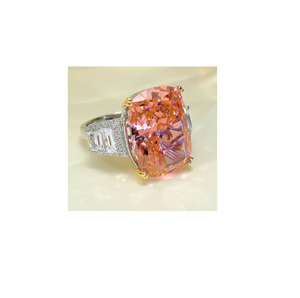 Silver High Carbon Diamond Ice Crushing Cut Fat Ring Curren