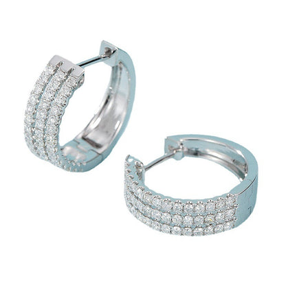 18K White Gold Natural Diamond Earrings Curren