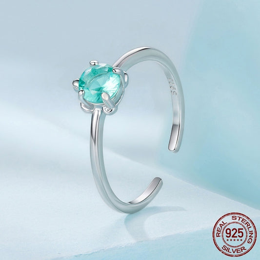 S925 Sterling Silver Turtle Ear Stud And Ring Curren