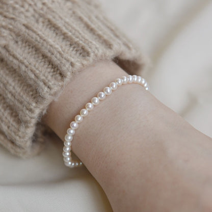 Freshwater Pearl Bright Bracelet Simple Elastic Color Preservation Curren