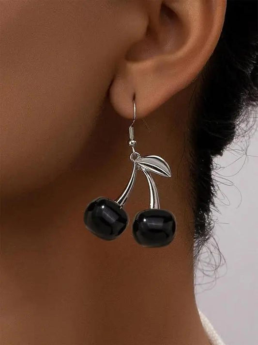 1 Pair Cherry Design Drop Earrings,  Daily Use