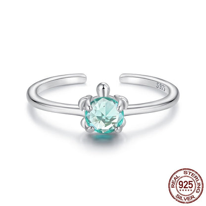 S925 Sterling Silver Turtle Ear Stud And Ring Curren