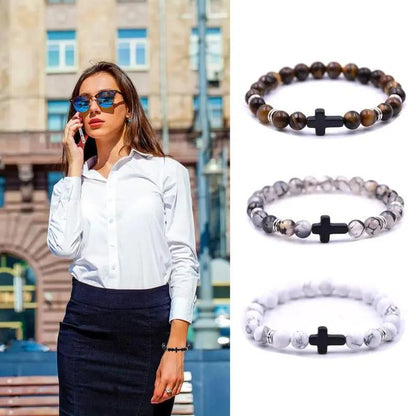 Cross Beads Bracelet for Men/Women, 