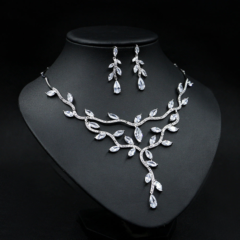 Zircon Necklace Bride Set In Europe And America Curren