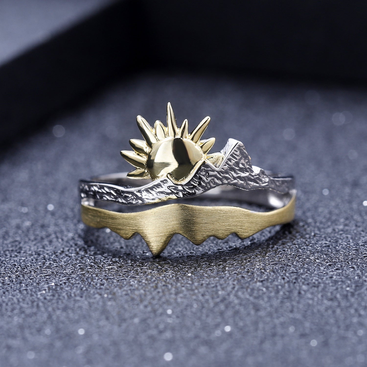 Nature Wind Sun Sunrise Premium Designer Adjustable Ring Curren