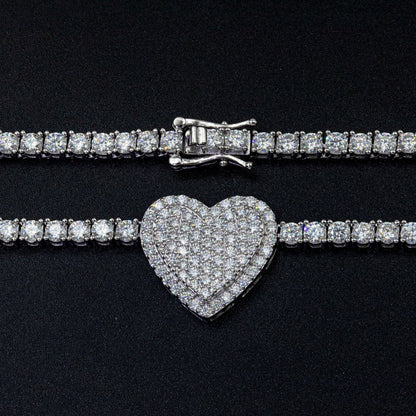 925 Silver Set Moissani Hip-hop Personalized Rose Necklace Curren