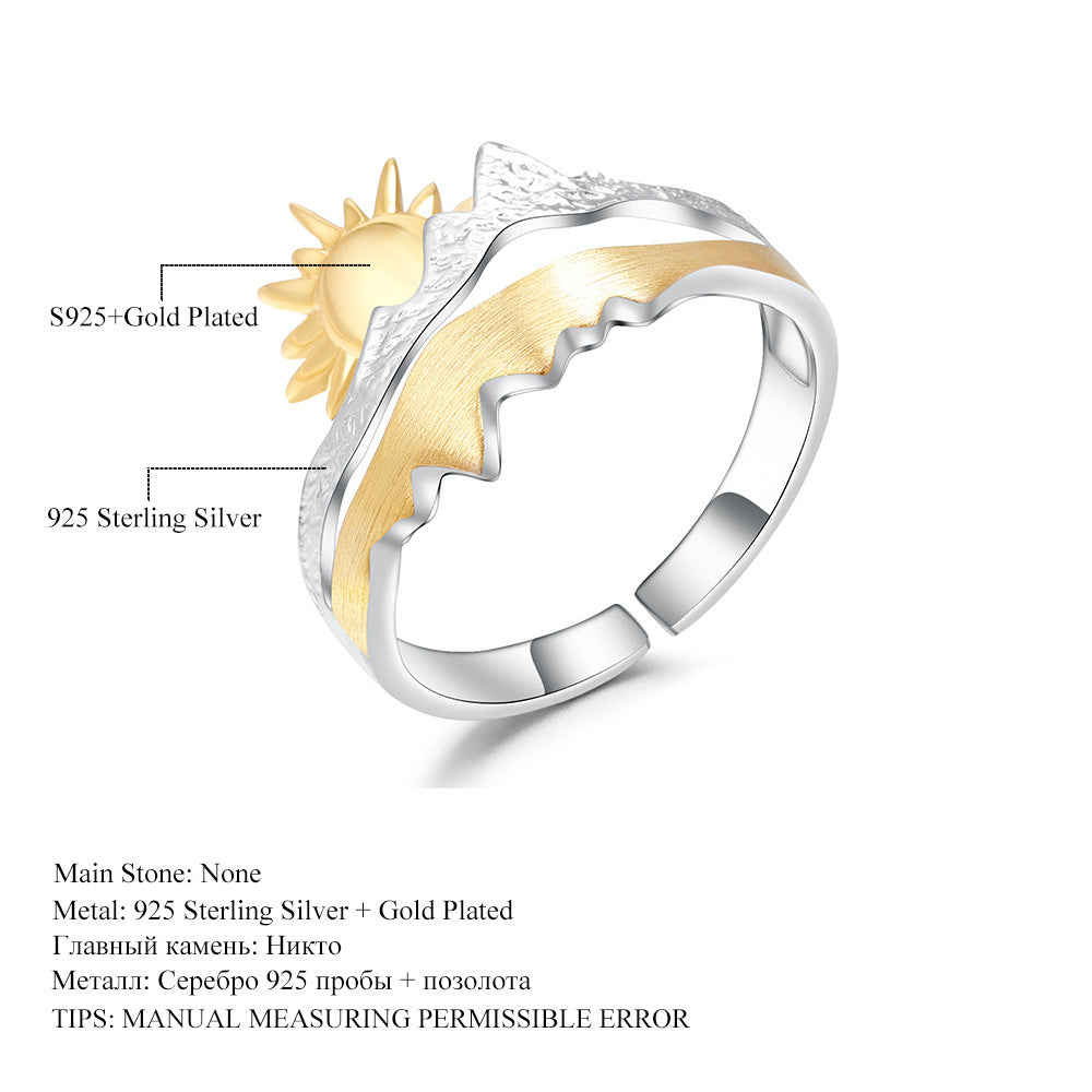 Nature Wind Sun Sunrise Premium Designer Adjustable Ring Curren