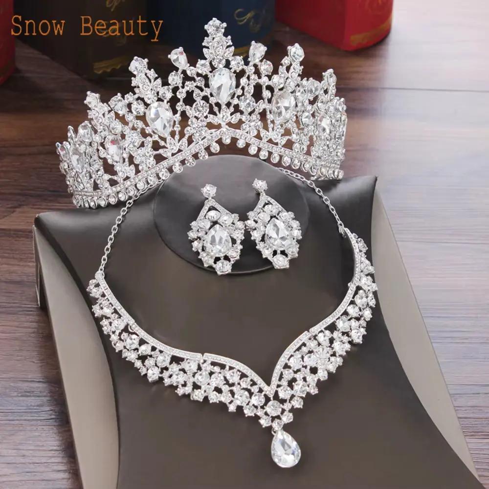 C30 Wedding Forehead Chain Necklace Earrings Set Dubai Jewelery 