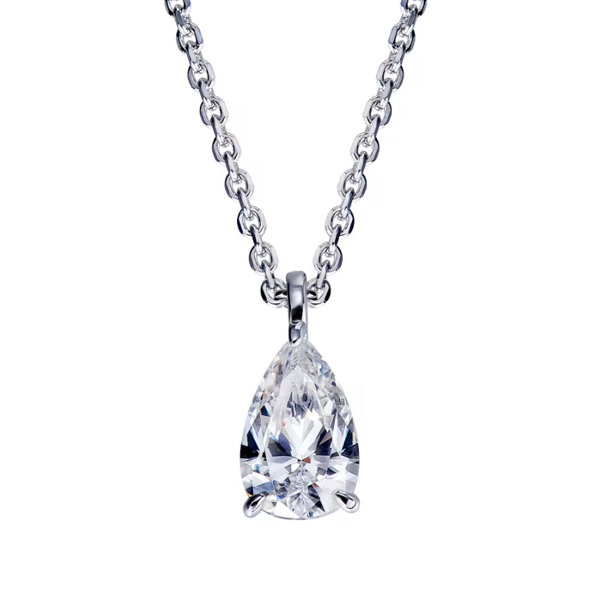 925Silver Droplet Diamond Neckalce Curren