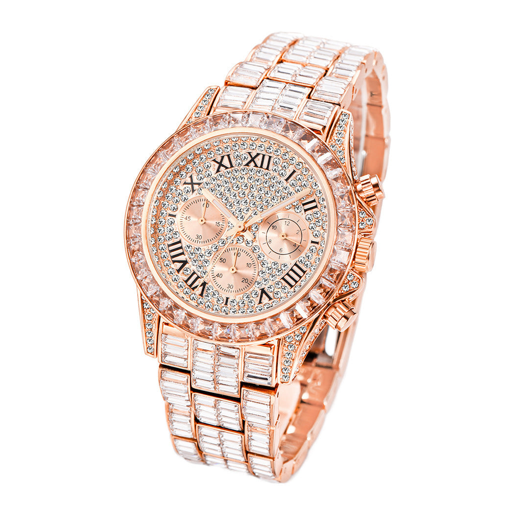 Three Eyes Rainbow Diamond Quartz Watch Curren