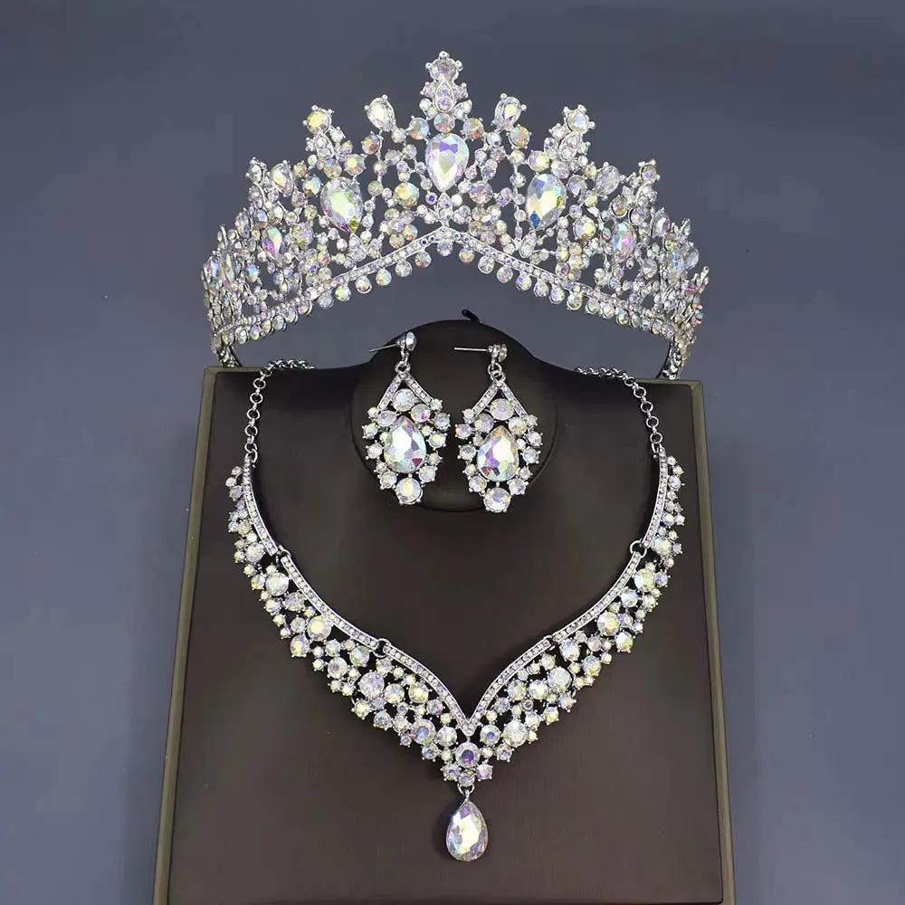 C30 Wedding Forehead Chain Necklace Earrings Set Dubai Jewelery 