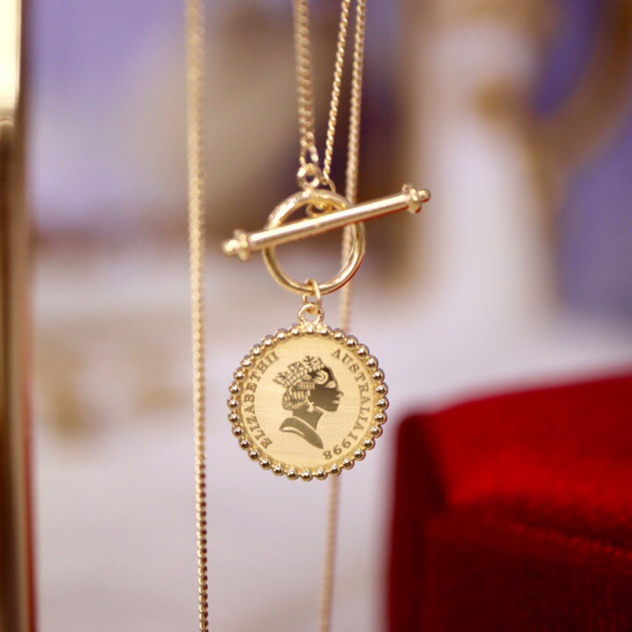 Gold Retro Round Brand Pure Jewelry Necklace Curren