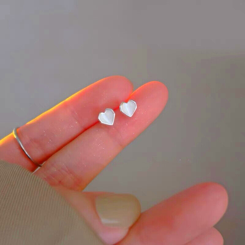 Cute Heart Stud Earrings Women Girls 