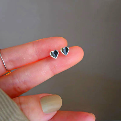 Cute Heart Stud Earrings Women Girls 